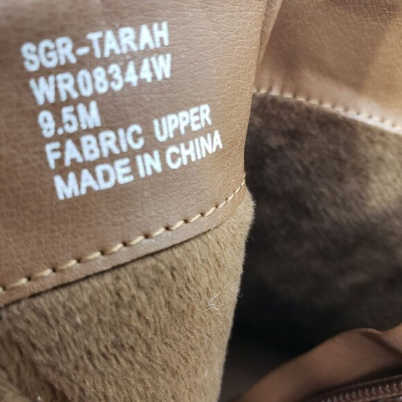 Sugar Women Tarah Ankle Booties Brown Faux Suede Almond Toe Block Heel Size 9.5 - Picture 10 of 11